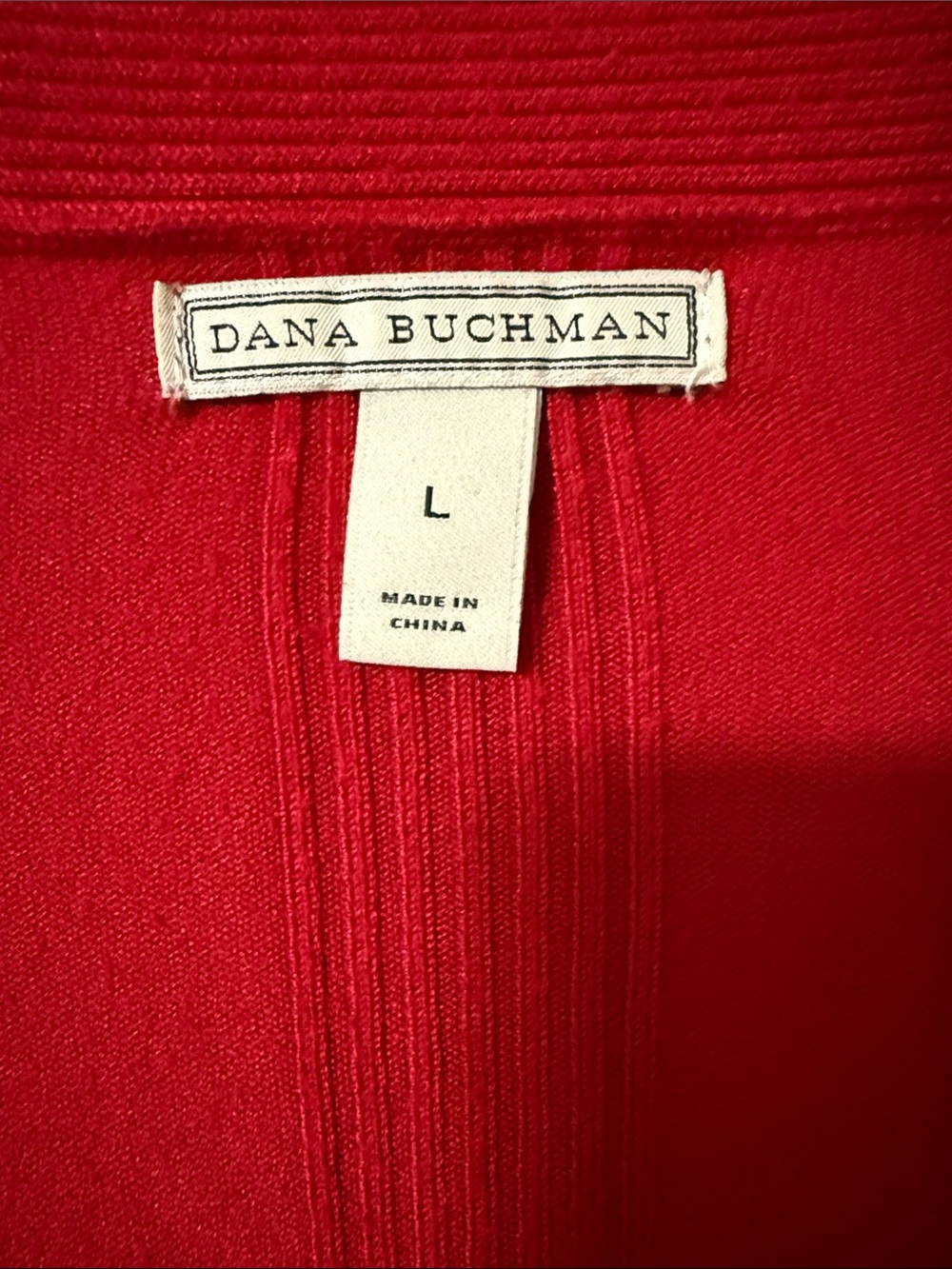 Dana Buchman Red Open-Front Lightweight Cardigan - Picture 2 of 5